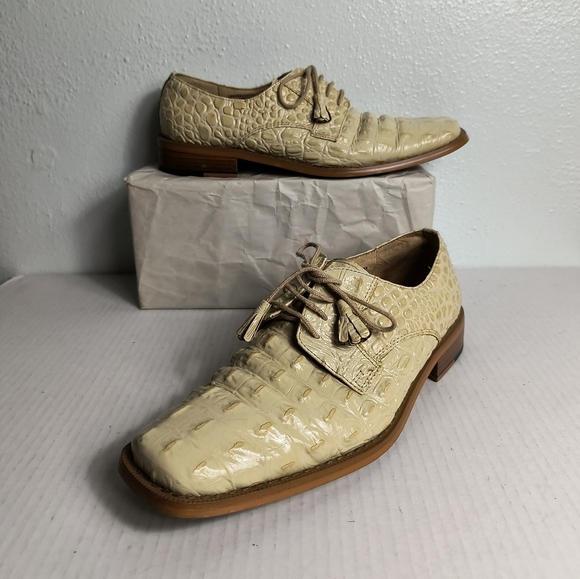 Giorgio Brutini Men's Wingtip Oxford Dress Shoes Size 9M Embossed Croc